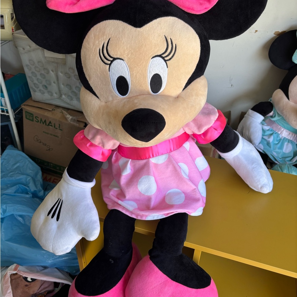 Disney Minnie Mouse Pink and Black Stuffed Animal Giant size
